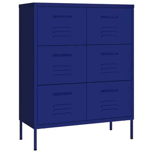 Lady Jillian -  Drawer Cabinet Navy Blue 80x35x101,5 cm Steel